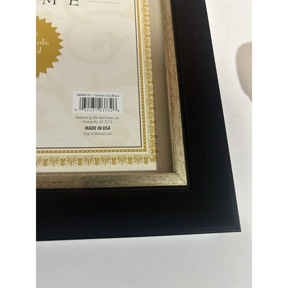 Lot of 2 Black Document Frames 8.5